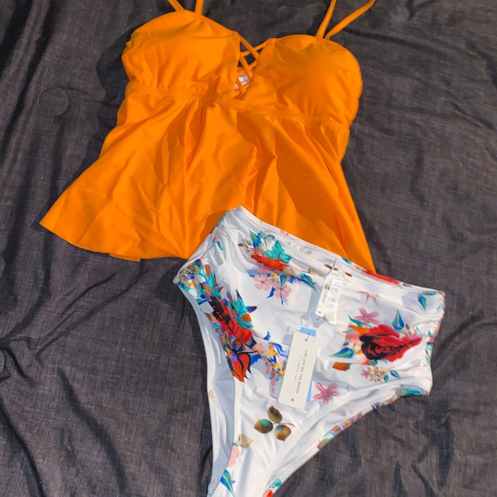 2 piece high waisted swim suit